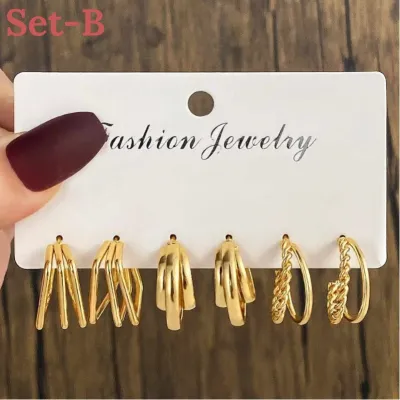 Fashionable Twisted Hollow Faux Pearl Love Earrings Set (3 pairs)